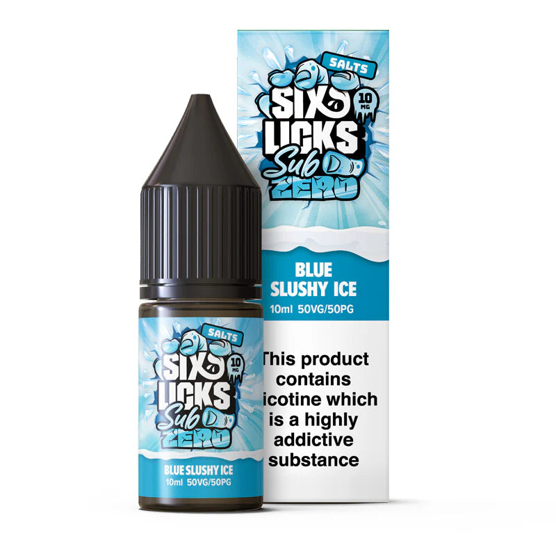 Blue Slush Ice - Six Licks Sub Zero Nic Salt - 10ml