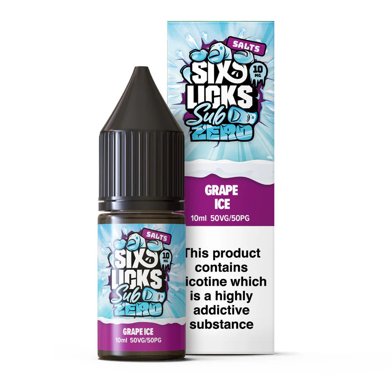 Grape Ice - Six Licks Sub Zero Nic Salt - 10ml