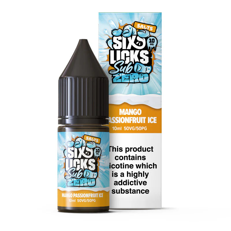 Mango Passionfruit Ice - Six Licks Sub Zero Nic Salt - 10ml