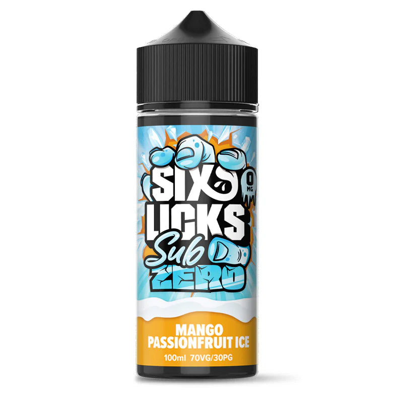 Mango Passionfruit ice Six Licks Sub Zero 100ml