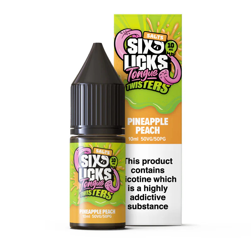 Pineapple Peach - Six Licks Tongue Twisters Nic Salt - 10ml