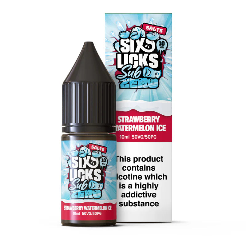 Strawberry Watermelon Ice - Six Licks Sub Zero Nic Salt - 10ml